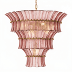 Calyra Tiered Glass Chandelier — Multi-Tier Glass Ceiling Light for Stairwell