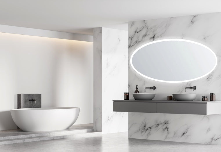 Aurora Oval LED Bathroom Vanity Mirror for bathroom vanity | Halvern