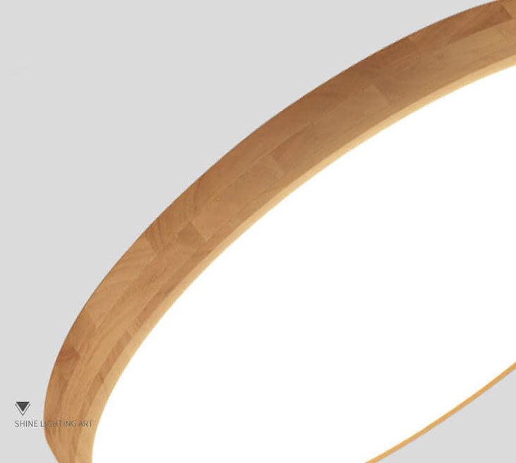 Ultra-Thin Wood LED Flush Mount Ceiling Light