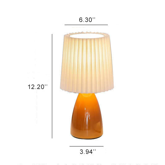 Pleated Glass Table Lamp for Bedroom