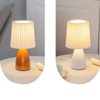 Pleated Glass Table Lamp for Bedroom