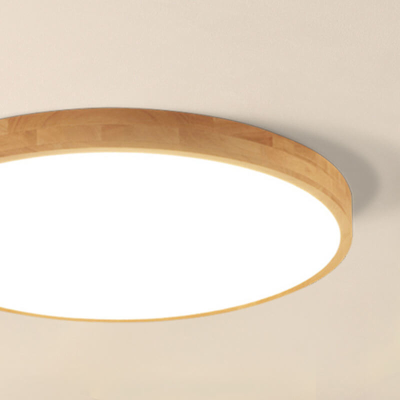 Ultra-Thin Wood LED Flush Mount Ceiling Light