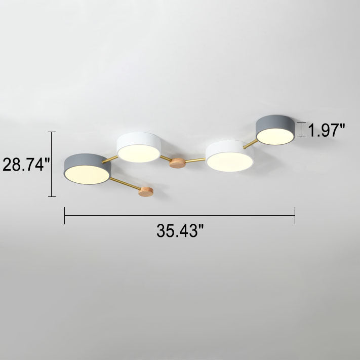 Scandinavian Wood LED Flush Mount Ceiling Light