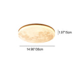 Moon Round Wood LED Flush Mount Ceiling Light
