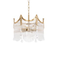 Vacarro Chandelier — Boho Brass & Glass Tiered Ceiling Light for Dining Room