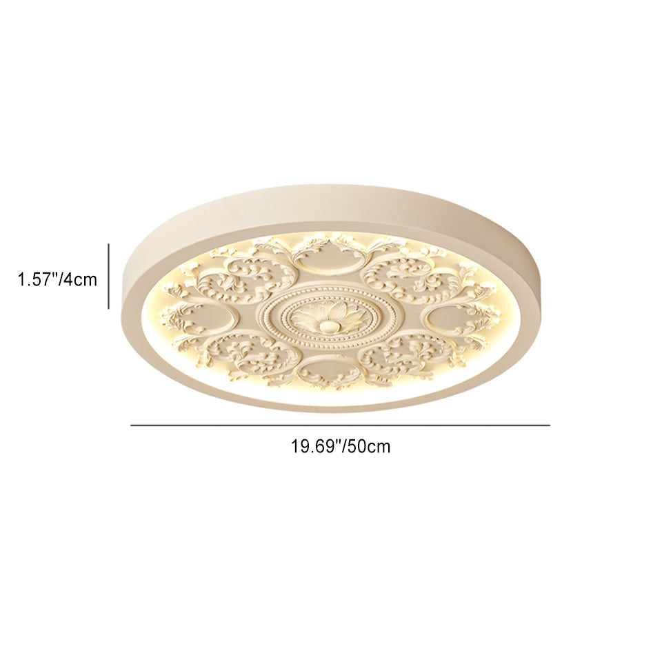 Carved LED Flush Mount Ceiling Light for Bedroom