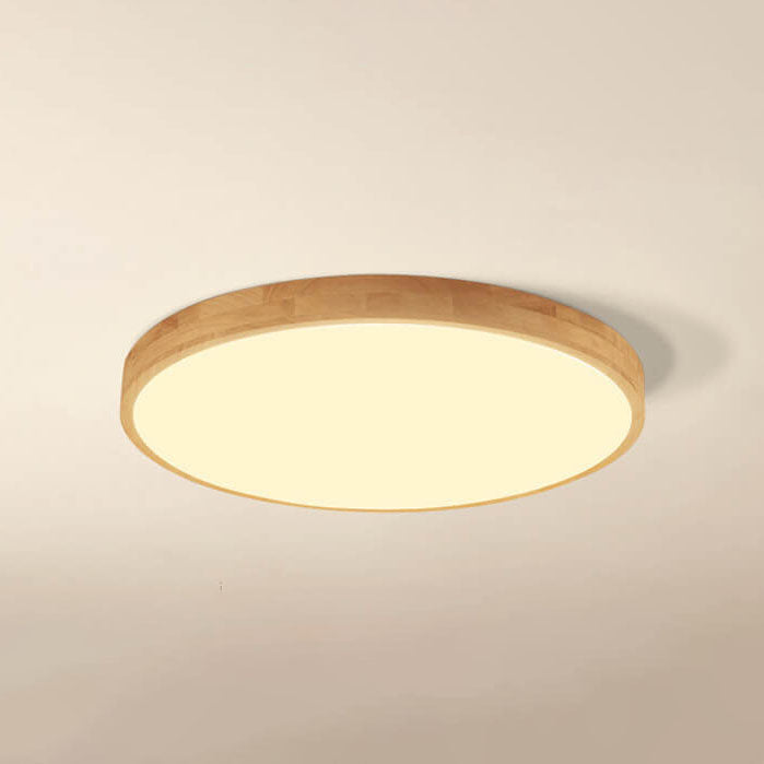 Ultra-Thin Wood LED Flush Mount Ceiling Light