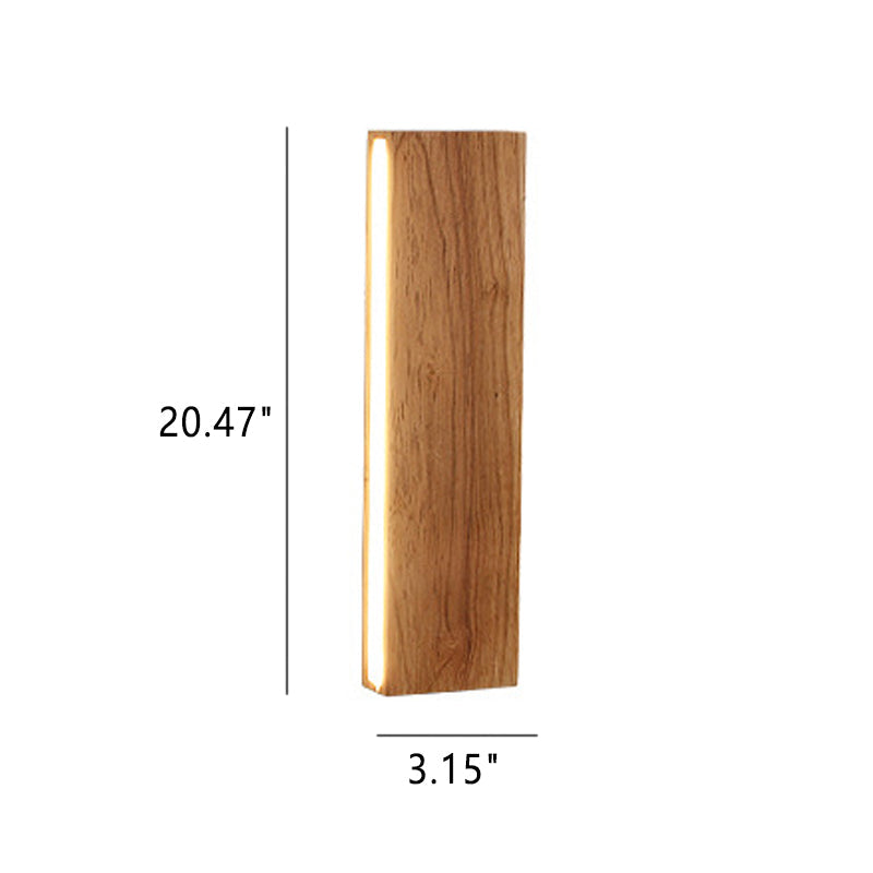 Solid Wood Strip LED Wall Sconce for Bedroom and Hallway
