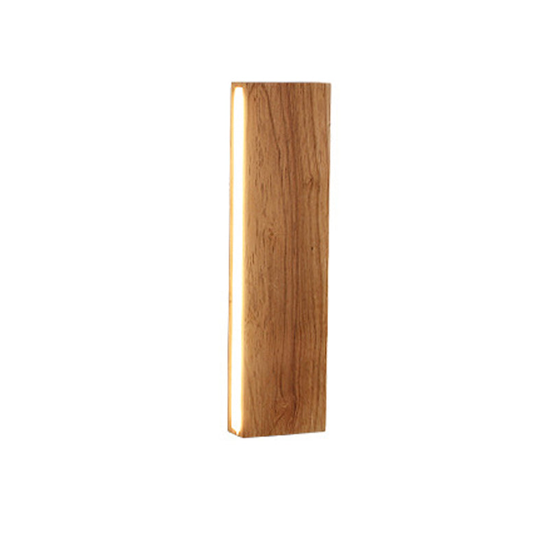 Solid Wood Strip LED Wall Sconce for Bedroom and Hallway