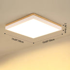 Wood Rectangle LED Flush Mount Ceiling Light for Living Room