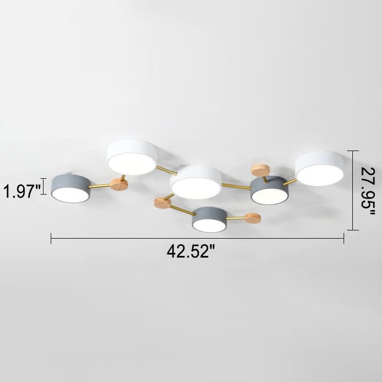 Scandinavian Wood LED Flush Mount Ceiling Light
