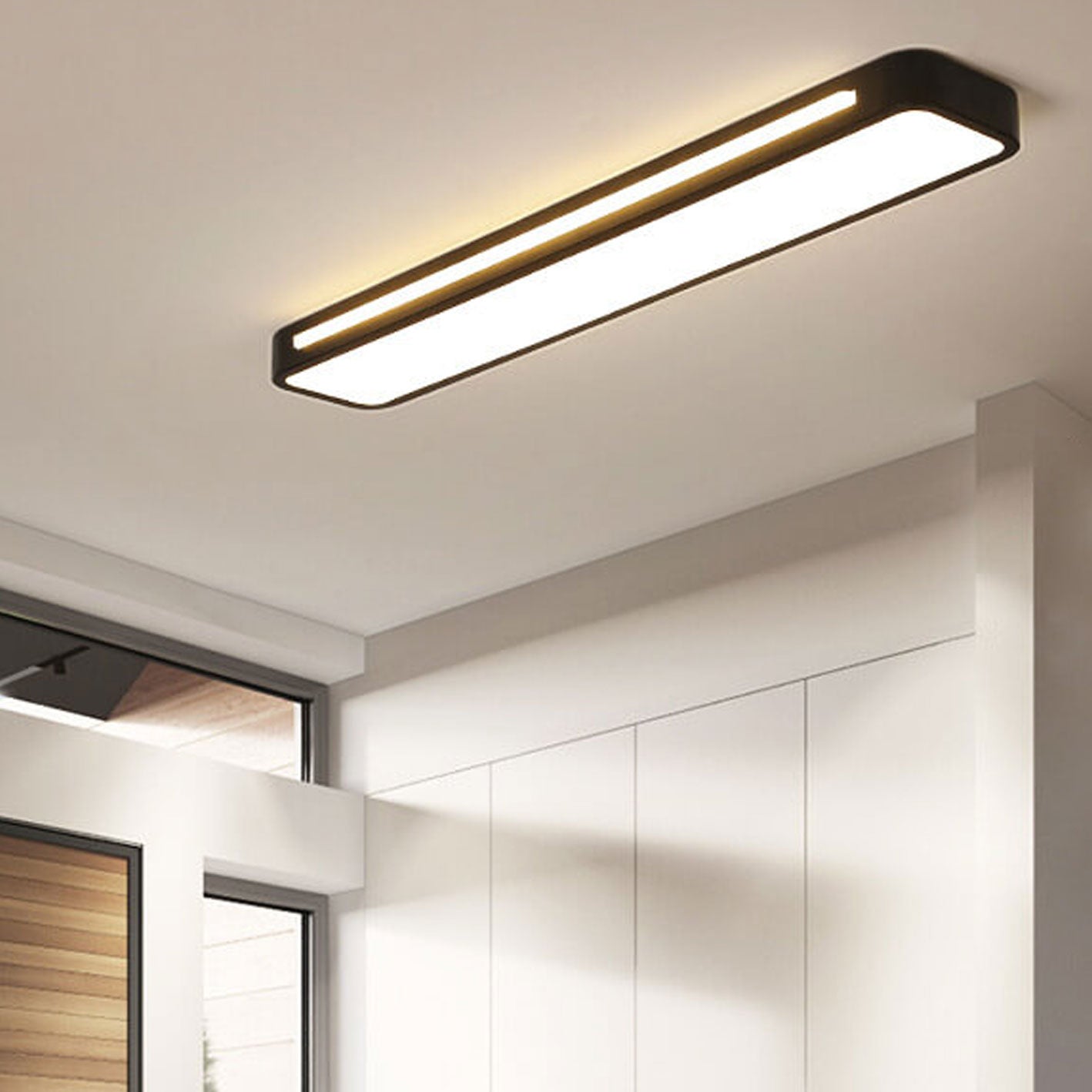 Linear LED Flush Mount Ceiling Light for Kitchen and Hallway