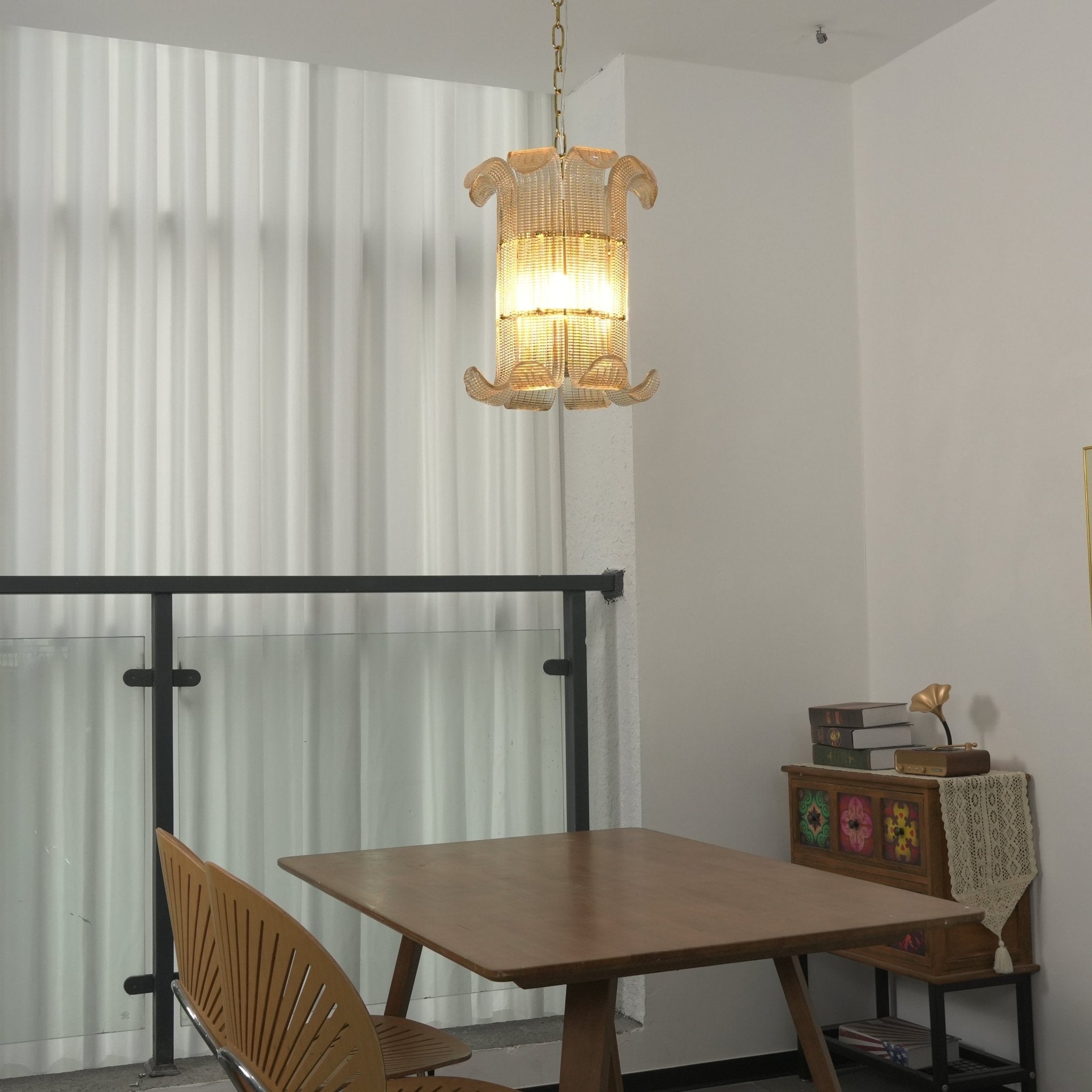 Brasher Small Chandelier — Compact Glass Bubble Ceiling Light for Bedroom