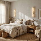 Alabaster Essence Wall Sconce — Carved Stone Wall Light for Bedroom & Hallway