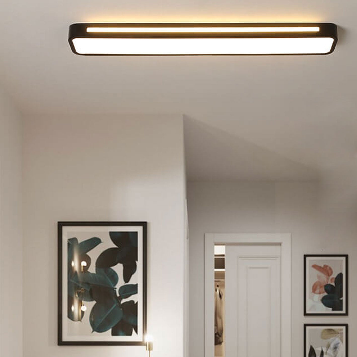 Linear LED Flush Mount Ceiling Light for Kitchen and Hallway