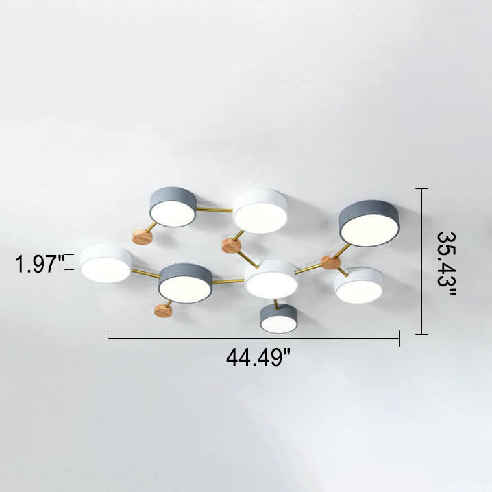 Scandinavian Wood LED Flush Mount Ceiling Light
