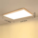 Wood Rectangle LED Flush Mount Ceiling Light for Living Room