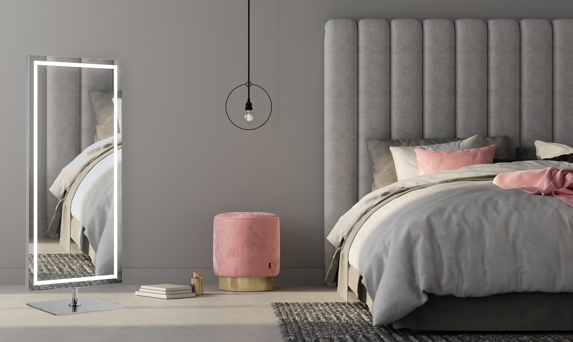 Nova Standing Full-Length LED Vanity Mirror for bedroom | Halvern