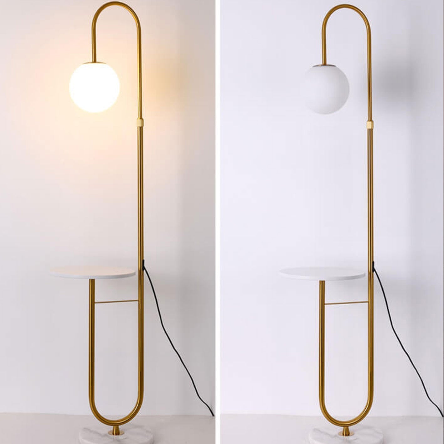 Marble Side Table Floor Lamp