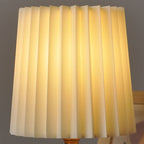 Vintage Pleated Wood Table Lamp