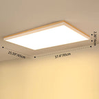 Wood Rectangle LED Flush Mount Ceiling Light for Living Room
