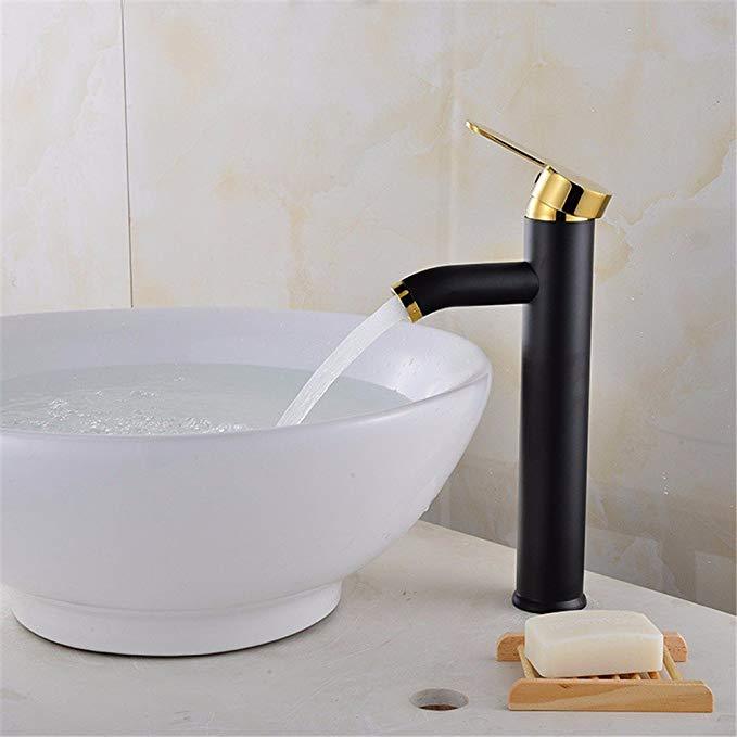 Matte Black Bathroom Faucet — Modern Single Handle Vanity Faucet