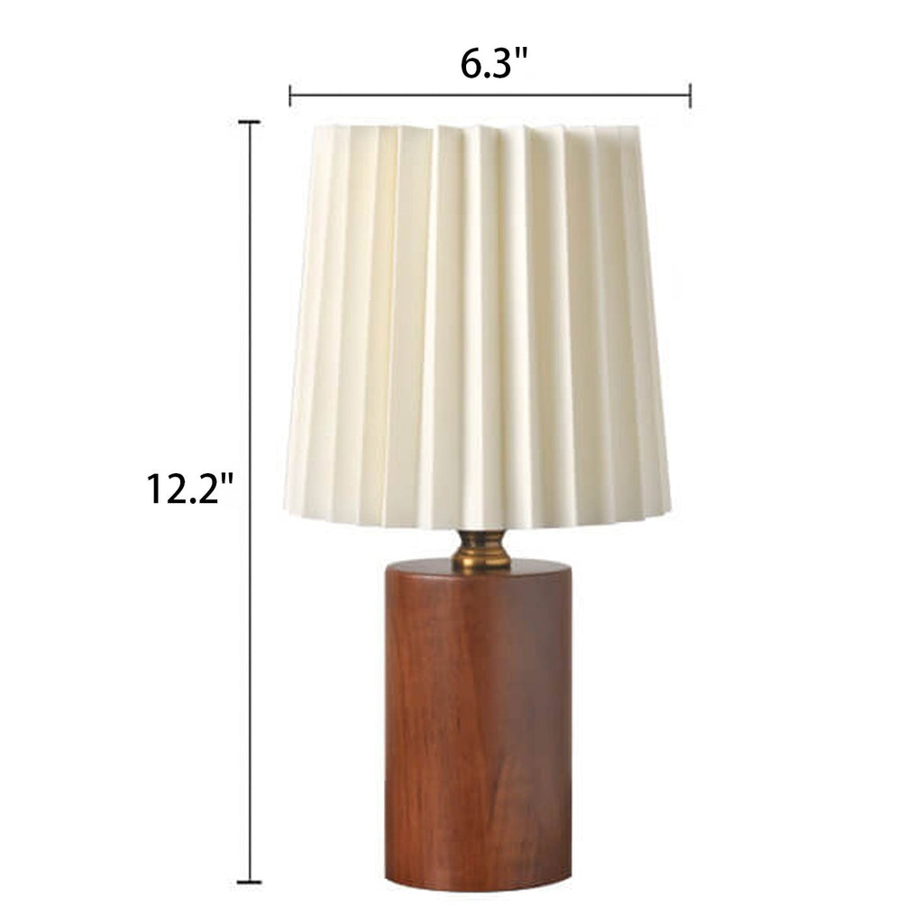 Vintage Pleated Wood Table Lamp