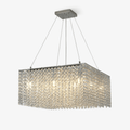 Crystal Frame Chandelier — Rectangular Crystal Ceiling Light for Dining Room