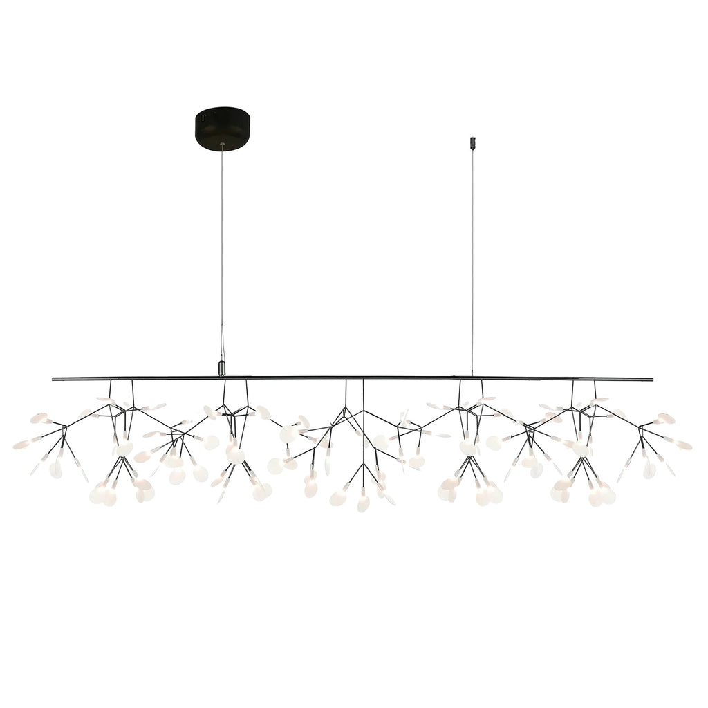 Black Firefly LED Chandelier — Branch Starburst Ceiling Light for Dining Room