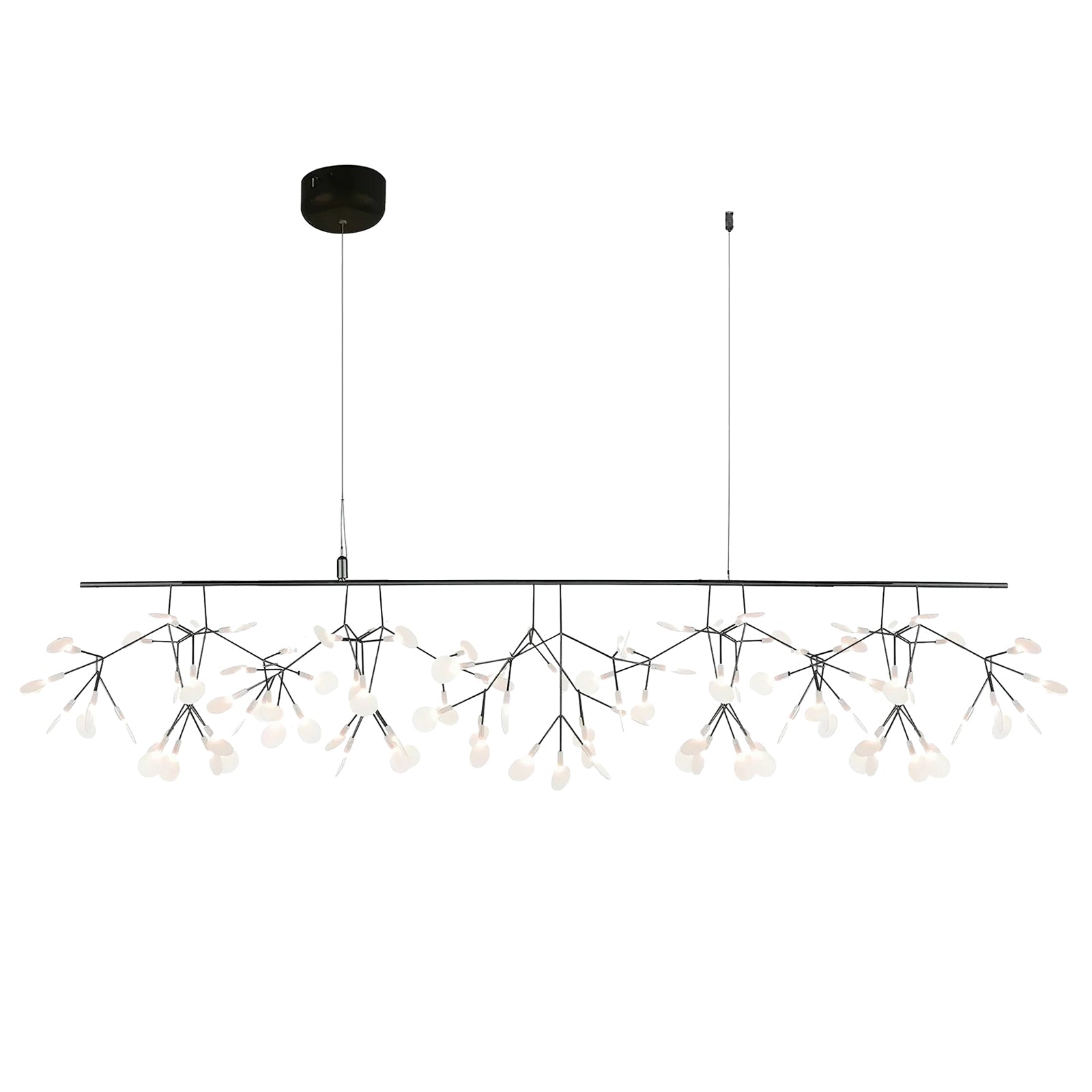 Black Firefly LED Chandelier — Branch Starburst Ceiling Light for Dining Room
