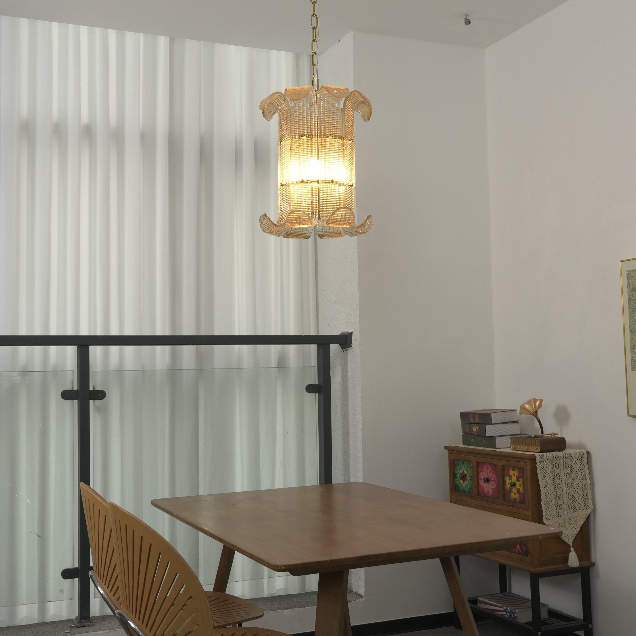 Brasher Small Chandelier — Compact Glass Bubble Ceiling Light for Bedroom