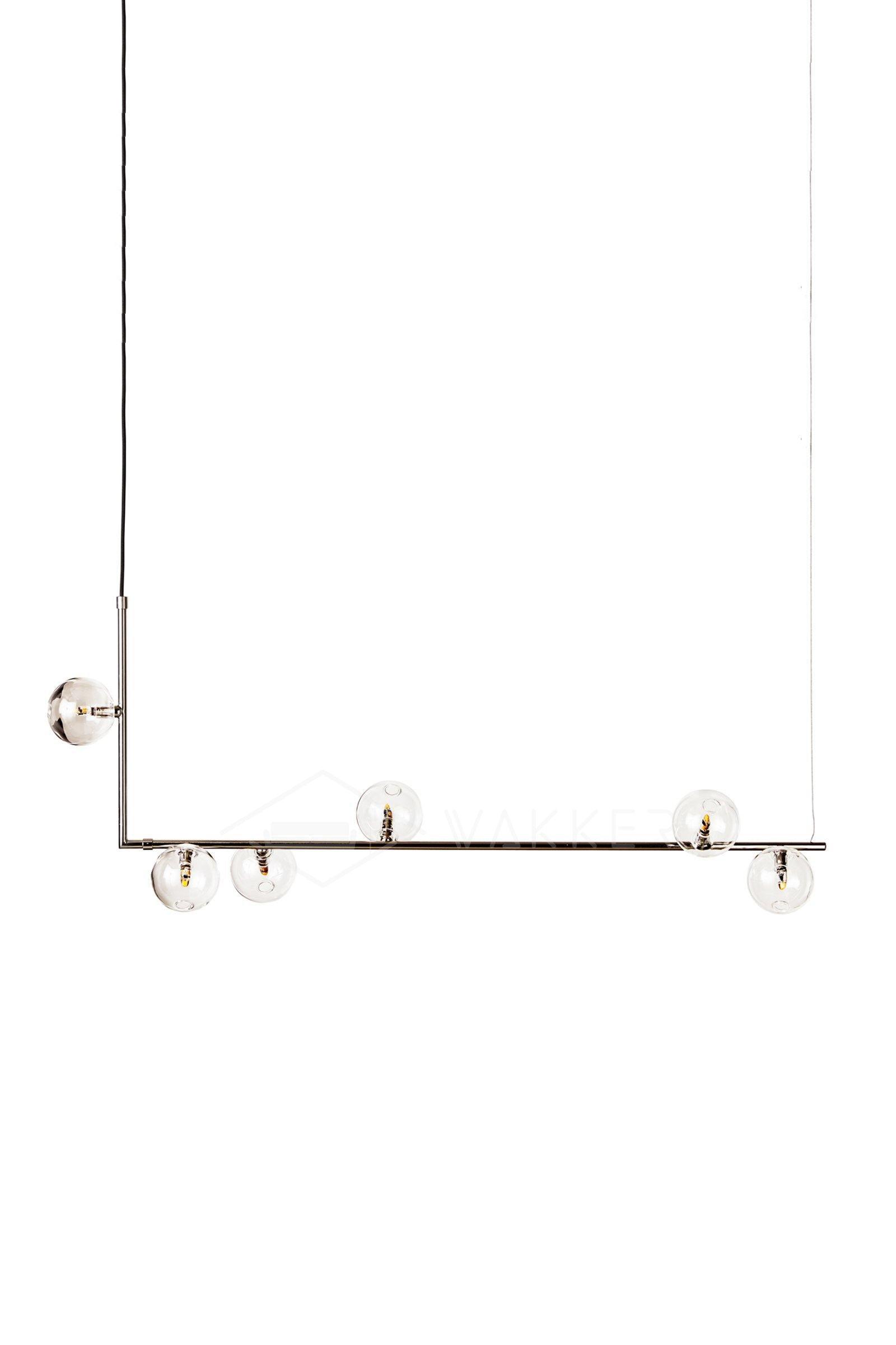 Air 73 Glass Sphere Pendant — Linear Glass Hanging Light for Kitchen Island