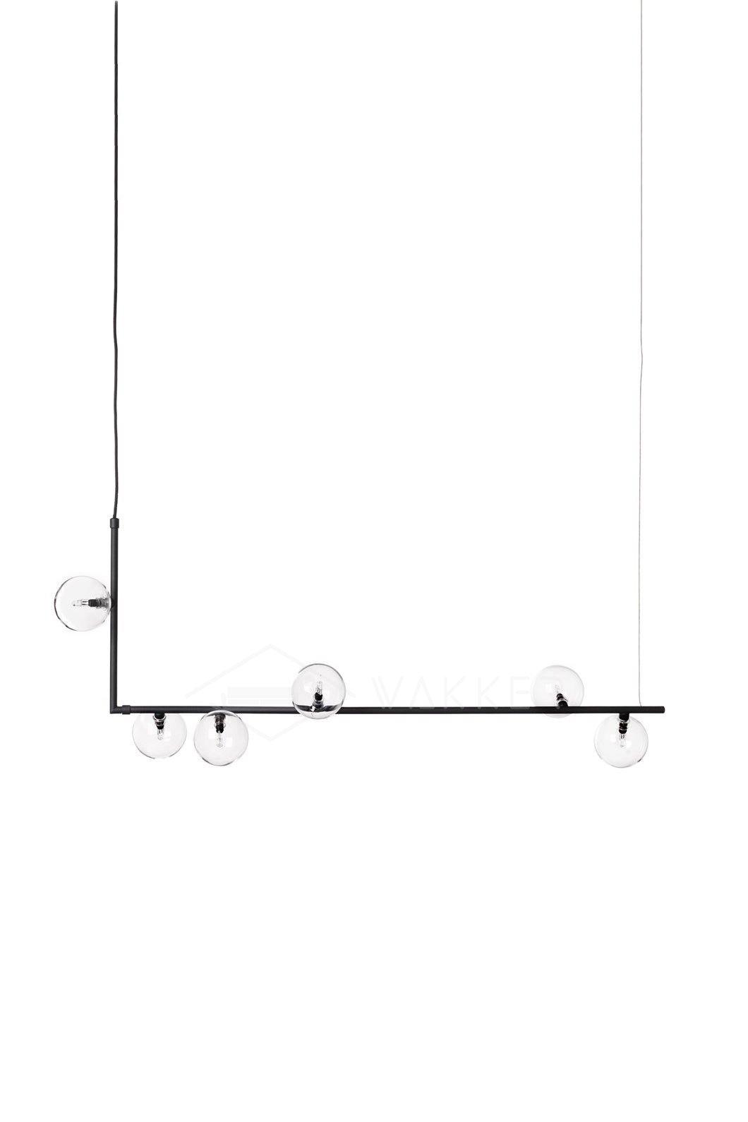 Air 73 Glass Sphere Pendant — Linear Glass Hanging Light for Kitchen Island