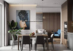 Air 73 Glass Sphere Pendant — Linear Glass Hanging Light for Kitchen Island