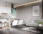 Air 73 Glass Sphere Pendant — Linear Glass Hanging Light for Kitchen Island