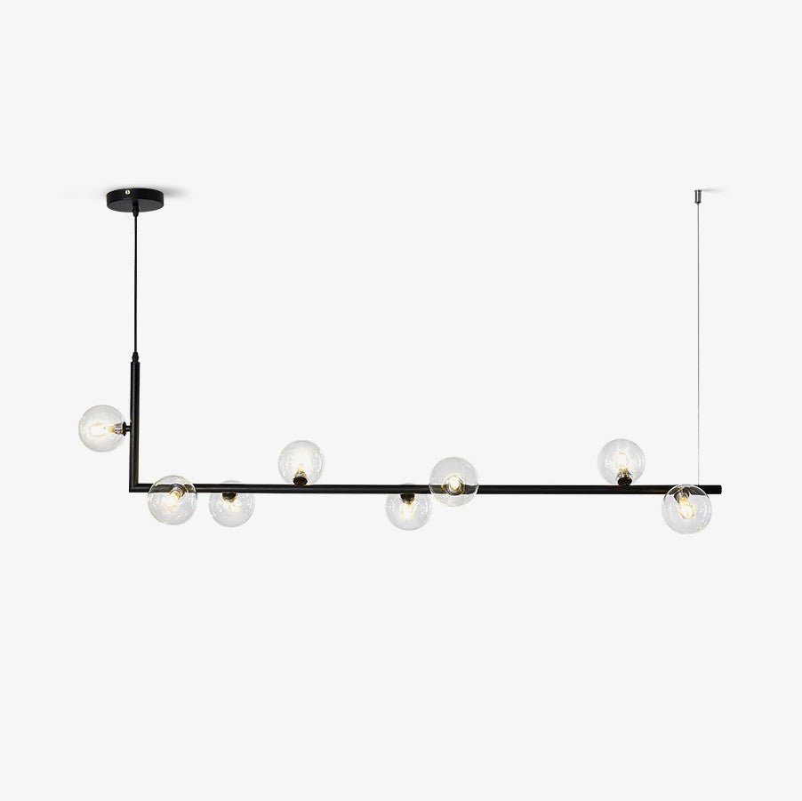 Air 73 Glass Sphere Pendant — Linear Glass Hanging Light for Kitchen Island