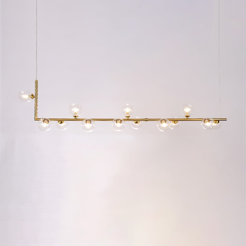 Air 73 Glass Sphere Pendant — Linear Glass Hanging Light for Kitchen Island