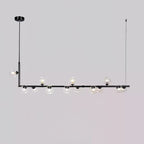 Air 73 Glass Sphere Pendant — Linear Glass Hanging Light for Kitchen Island