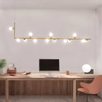 Air 73 Glass Sphere Pendant — Linear Glass Hanging Light for Kitchen Island