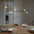 Air 73 Glass Sphere Pendant — Linear Glass Hanging Light for Kitchen Island