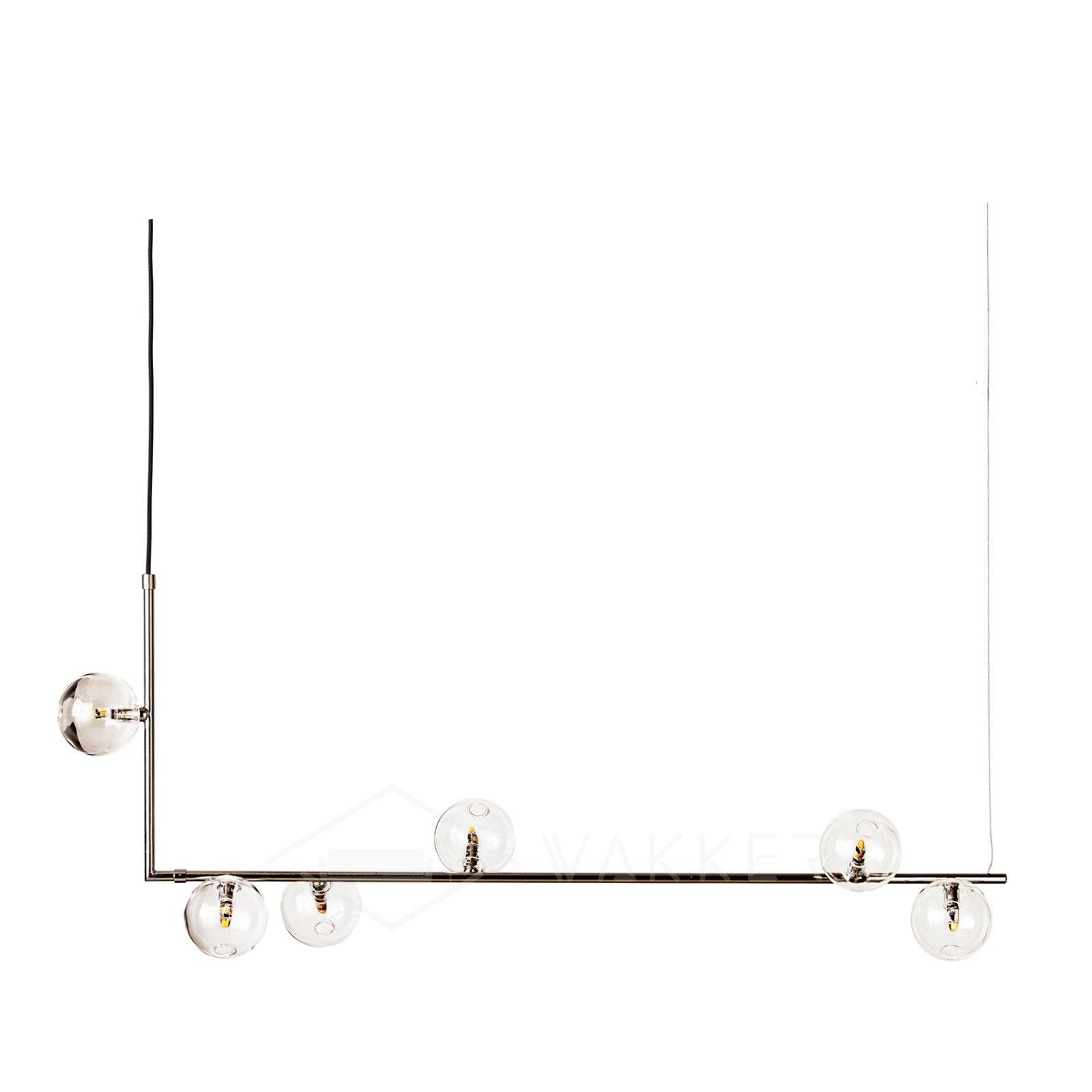 Air 73 Glass Sphere Pendant — Linear Glass Hanging Light for Kitchen Island
