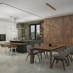 Air 73 Glass Sphere Pendant — Linear Glass Hanging Light for Kitchen Island