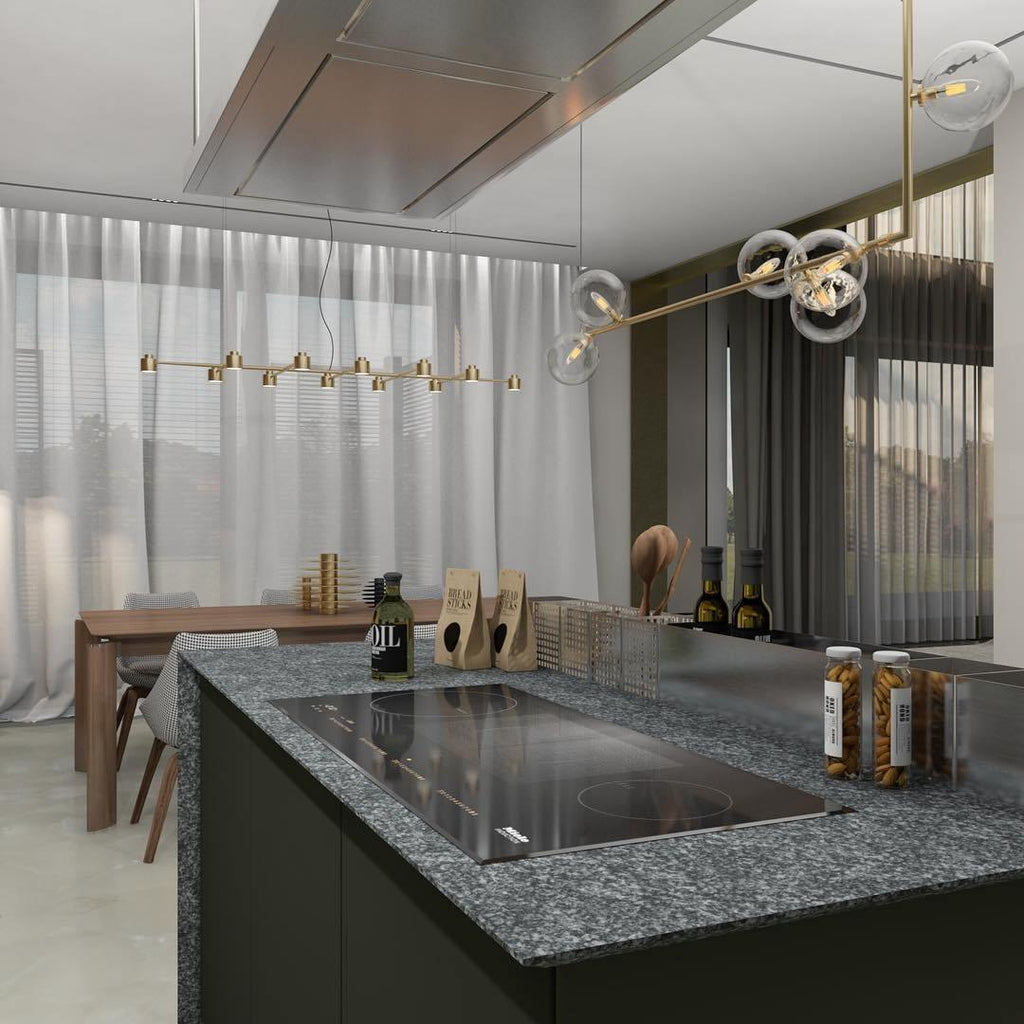 Air 73 Glass Sphere Pendant — Linear Glass Hanging Light for Kitchen Island