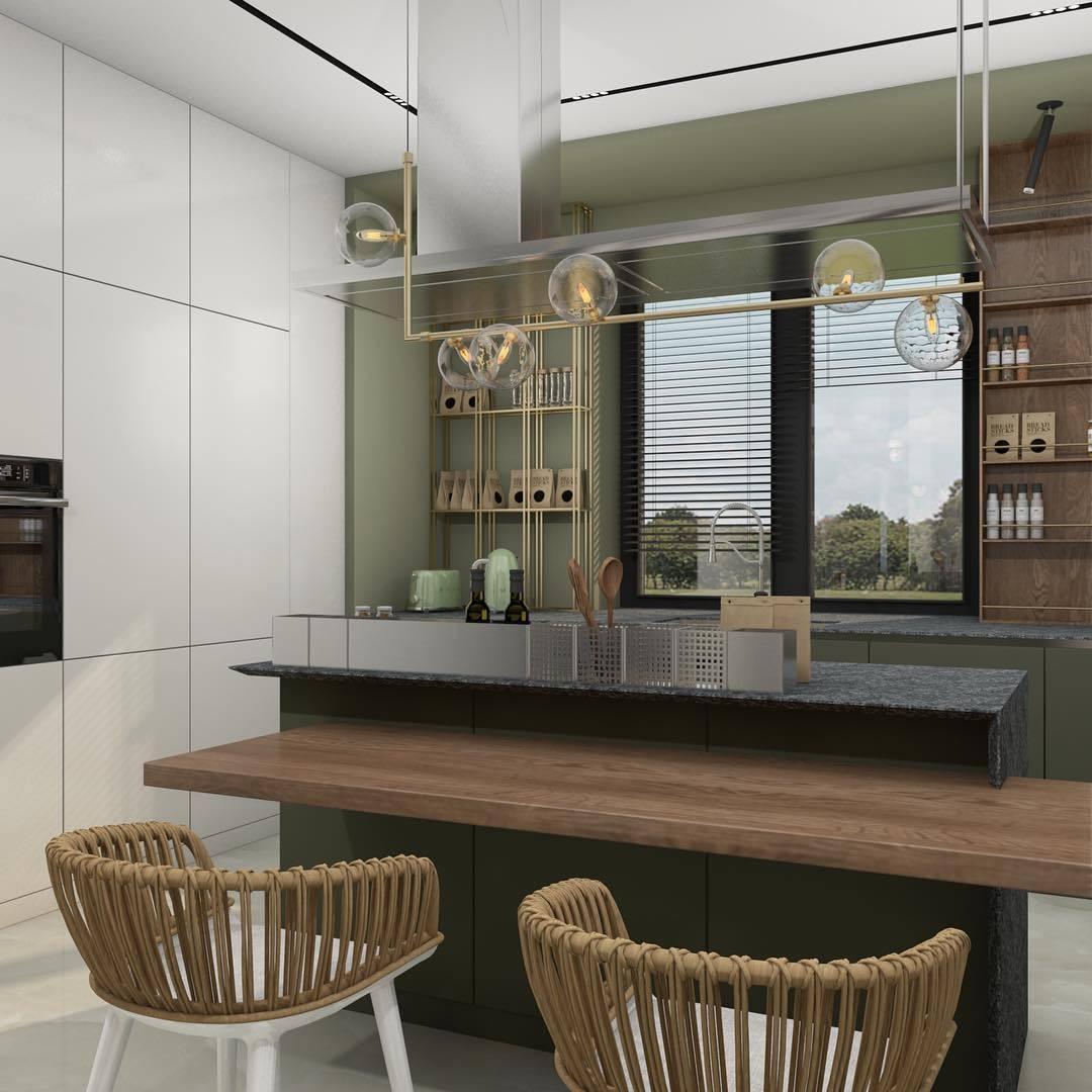 Air 73 Glass Sphere Pendant — Linear Glass Hanging Light for Kitchen Island