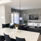 Air 73 Glass Sphere Pendant — Linear Glass Hanging Light for Kitchen Island