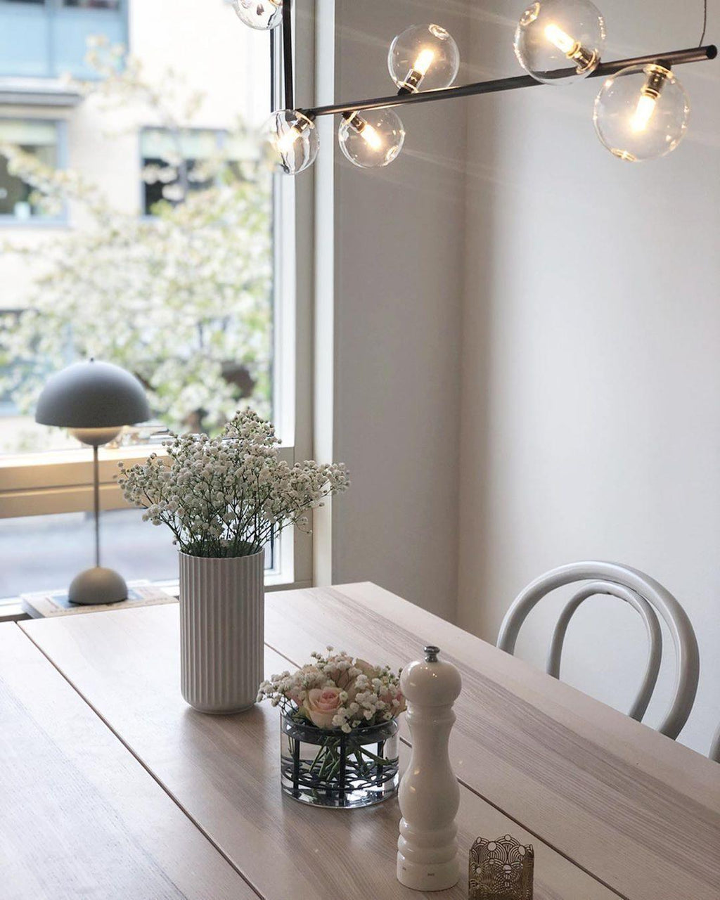 Air 73 Glass Sphere Pendant — Linear Glass Hanging Light for Kitchen Island