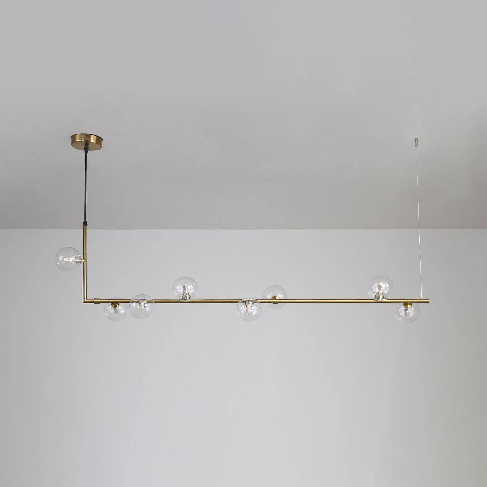 Air 73 Glass Sphere Pendant — Linear Glass Hanging Light for Kitchen Island