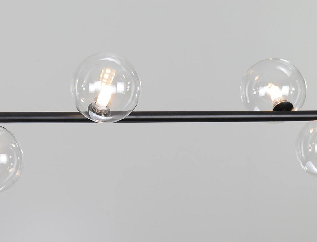 Air 73 Glass Sphere Pendant — Linear Glass Hanging Light for Kitchen Island