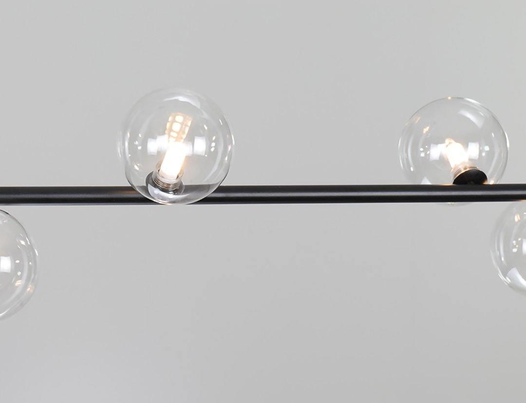 Air 73 Glass Sphere Pendant — Linear Glass Hanging Light for Kitchen Island