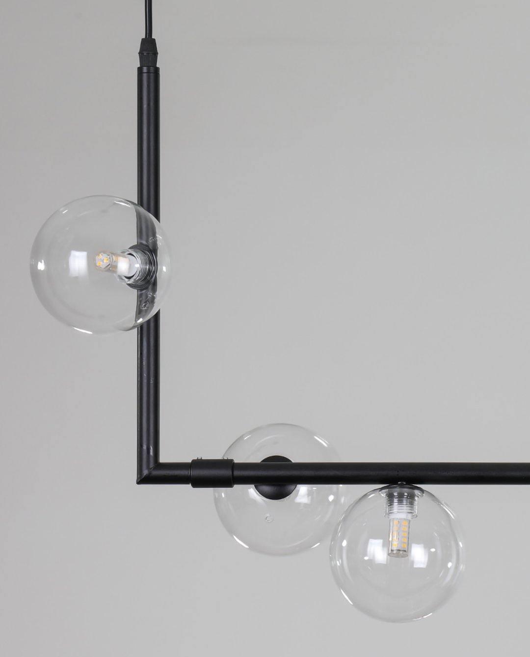 Air 73 Glass Sphere Pendant — Linear Glass Hanging Light for Kitchen Island